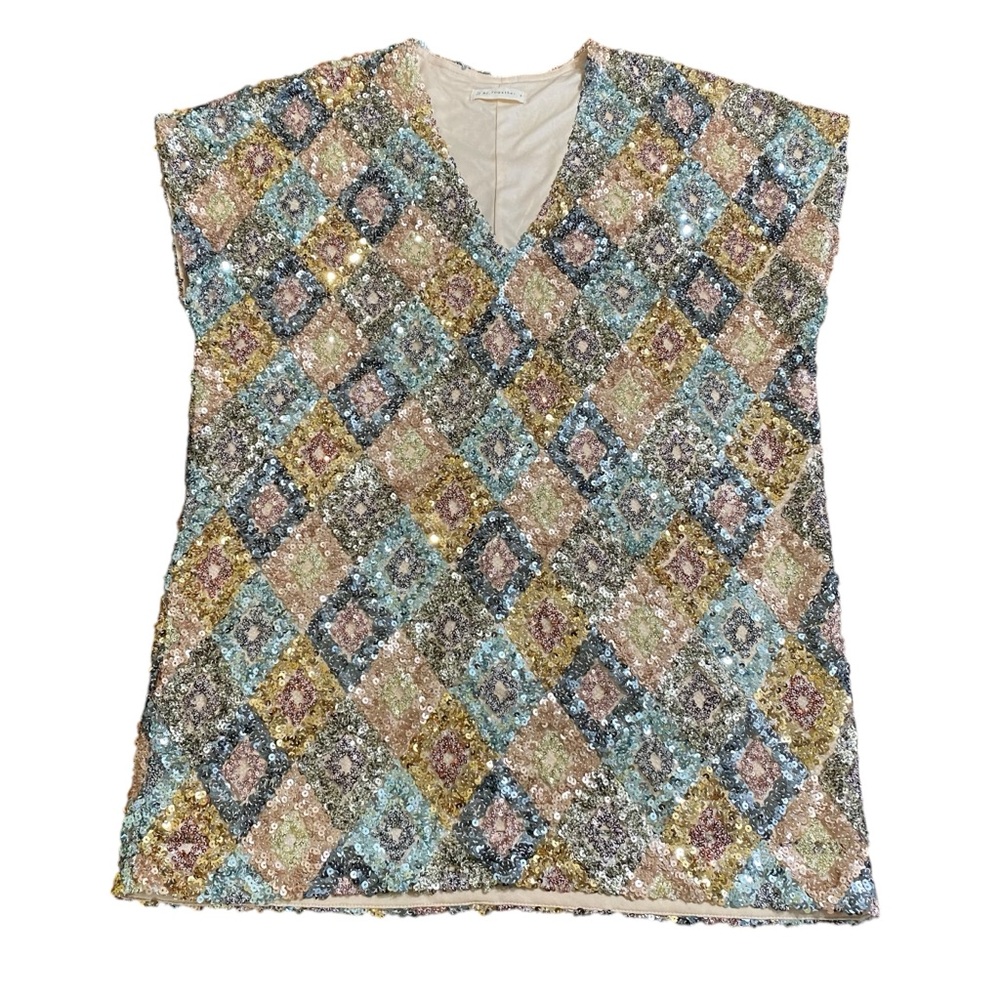 Sequin Diamond Pattern Tunic Dress